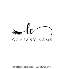 Logo des ersten LC Logos Wimpern, Vektorgrafik moderner Symbole