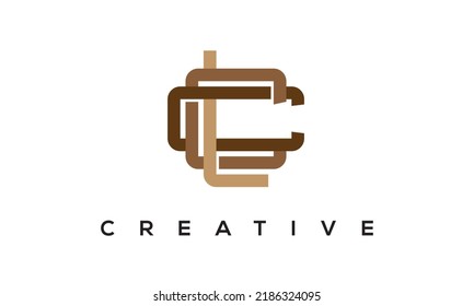 Logotipo de Monograma de las letras LCC iniciales. Ilustración vectorial de las Letras LCC Moderno creativas.