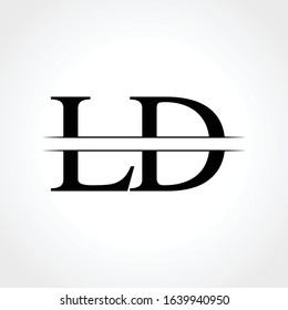Initial LD letter Logo Design vector Template. Abstract Black Letter LD logo Design