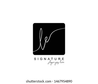 Initial LE beauty monogram and elegant logo design, handwriting logo of initial signature, wedding, fashion, floral and botanical with creative template.