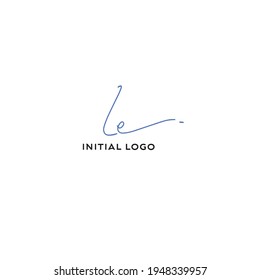 Initial le beauty monogram and elegant logo design
