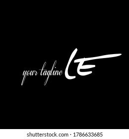 Initial LE handwriting logo template vector