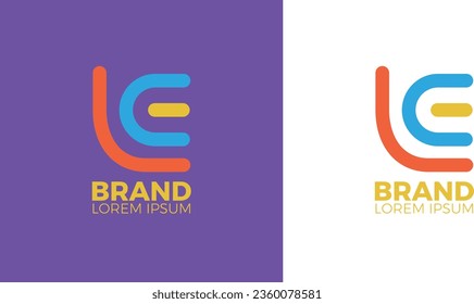 initial LE Letter Colored Logo Design