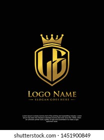 initial LE letter with shield style logo template vector