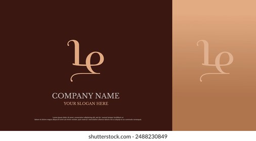 Initial LE Logo Design Vector 