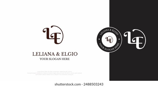 Initial LE Logo Design Vector 