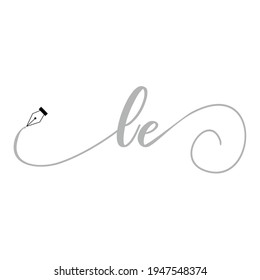 Initial LE logo handwriting business illustration fashion simple