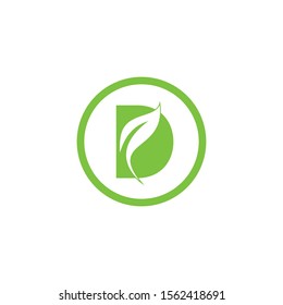 Initial Leaf Letter D Modern Alphabet Circle Logo Vector. Circle Leaf Letter Logo.