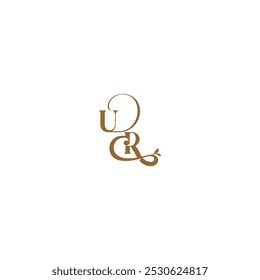 initial leaf line UR monogram wedding concept letter modern organic logo