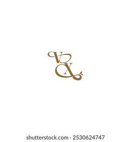 initial leaf line VX monogram wedding concept letter modern organic logo