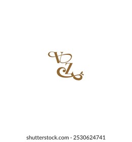 initial leaf line VZ monogram wedding concept letter modern organic logo