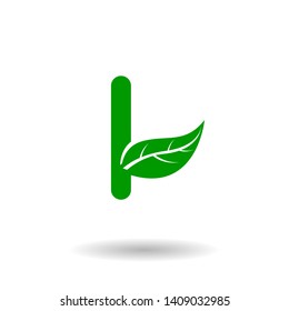 Initial I with leaf logo design inspiration