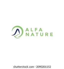 initial A with leaf nature  logo symbol icon vector graphic design illustration idea creative