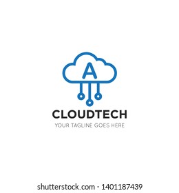 initial leter a cloud logo vector illustration design template
