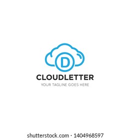 initial leter d cloud logo vector illustration design template