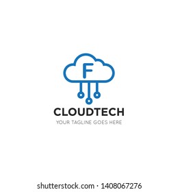 initial leter f cloud logo vector illustration design template