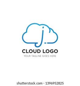 initial leter j cloud logo vector illustration design template