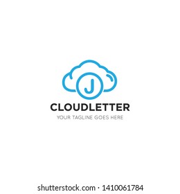 initial leter j cloud logo and icon vector illustration design template