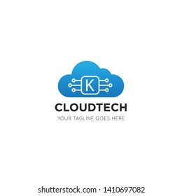 initial leter k cloud logo and icon vector illustration design template
