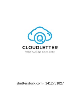 initial leter q cloud logo and icon vector illustration design template