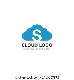 initial leter s cloud logo and icon vector illustration design template