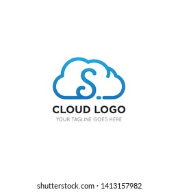 initial leter s cloud logo and icon vector illustration design template