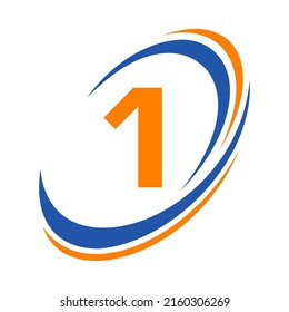 Initial Letter 1 Logo Company Name Simple and Modern Logotype Design for Business and Company Identity