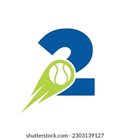Initial Letter 2 Tennis Club Logo Design Template. Tennis Sport Academy, Club Logo