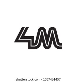 Initial Letter 4M Linked Design Logo Template