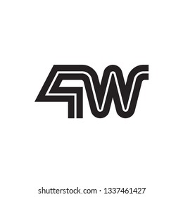 Initial Letter 4W Linked Design Logo Template