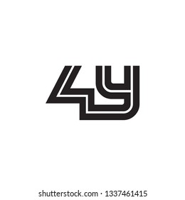 Initial Letter 4y Linked Design Logo Template