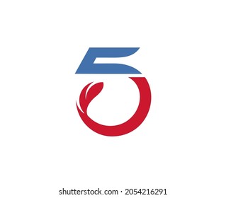 Initial letter 5 logo vector design template