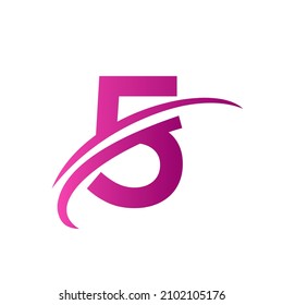 Initial Letter 5 Logo Vector Template Modern and Simple Design. 5 Logotype For Business And Company Identity