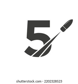 Anfangsbuchstabe 5 - Logo-Werbevorlage Vektorgrafik-Vorlagenkonzept für Verteidigungslogotypen