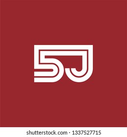 Initial Letter 5J Sj Linked Design Logo Template