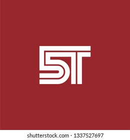 Initial Letter 5T ST Linked Design Logo Template