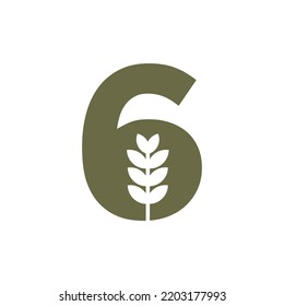 Initial Letter 6 Brewing Logo With Beer Icon Vector Template