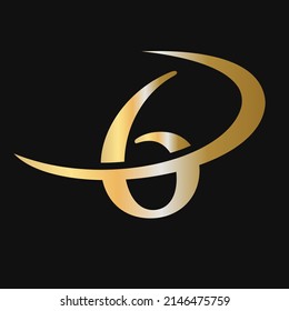 Initial Letter 6 Logo Template Vector Icon Design. 6 Letter Logotype Gold Color Luxury Sign Vector Concept