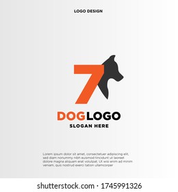 Plantilla de diseño del logotipo del perro de la carta inicial 7