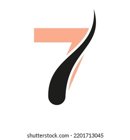 Initial Letter 7 Hair Treatment Logo, Hair Transplantation Logo Design Vector Template
