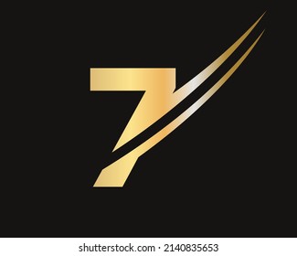 Initial Letter 7 Logo Template Modern and Simple Design. 7 Logotype For Business And Company Identity, Modern, Flat And Minimalist Sign