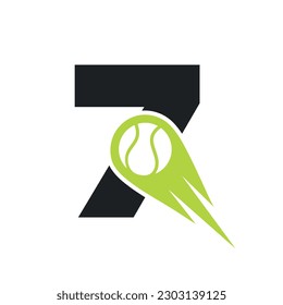 Initial Letter 7 Tennis Club Logo Design Template. Tennis Sport Academy, Club Logo