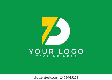 Letra inicial 7D con concepto de logotipo de monograma de color fresco. Logotipo inicial número siete y D para cualquier identidad de marca comercial