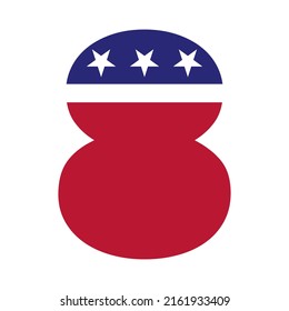 Initial Letter 8 American Logo for Business, Corporate and Company Identity. USA American Logo on Letter 8 Vector Template