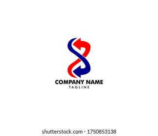 Diseño de la plantilla de logotipo de la carta inicial 8 o número 8
