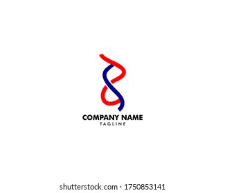 Diseño de la plantilla de logotipo de la carta inicial 8 o número 8