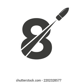 Letra inicial 8 Modelo De Vector De Logotipo De Bala De Shot Para El Logotipo De Defensa