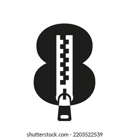 Letra inicial 8 Logotipo de cierre para la plantilla vectorial de identidad de la ropa de moda, el bordado y el símbolo textil