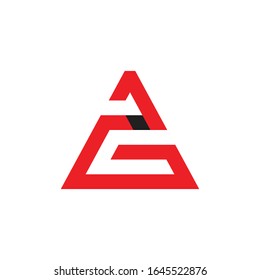 Initial letter a, ag vector logo with red color