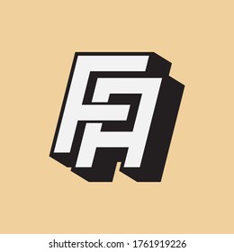 Letra inicial A, F, AF o FA solapadas, entrelazadas, logotipo monograma, color blanco y negro sobre fondo crema